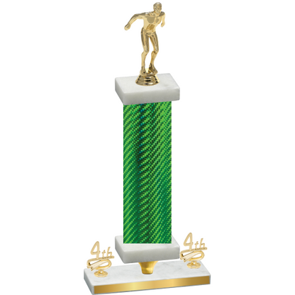Premium Single Green Carbon Fiber Fourth Place Swimming Trophy