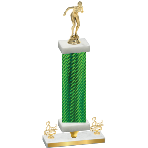 Premium Single Green Carbon Fiber Third Place Tennis Trophy