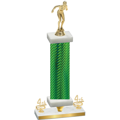 Premium Single Green Carbon Fiber Fourth Place Tennis Trophy