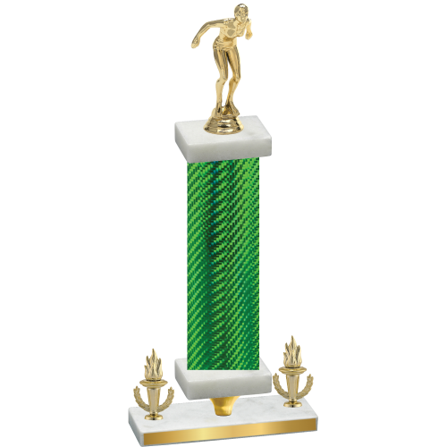 Premium Single Green Carbon Fiber Victory Tennis Trophy
