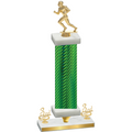 Premium Single Green Carbon Fiber Third Place Football Trophy