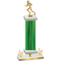 Premium Single Green Carbon Fiber Fourth Place Football Trophy