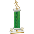 Premium Single Green Carbon Fiber Year Football Trophy