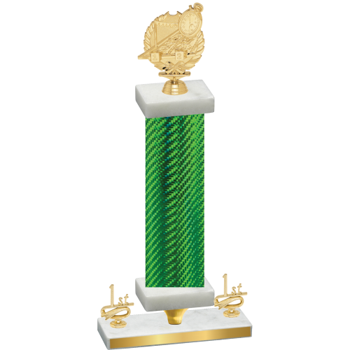 Premium Single Green Carbon Fiber First Place Swimming Trophy