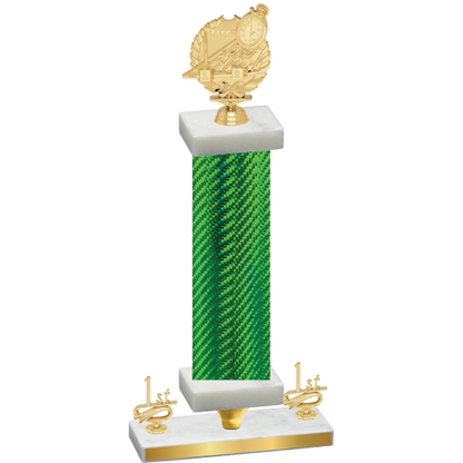 Premium Single Green Carbon Fiber First Place Swimming Trophy