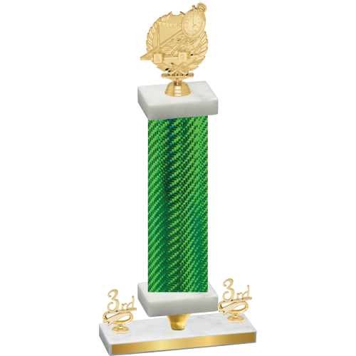 Premium Single Green Carbon Fiber Third Place Swimming Trophy