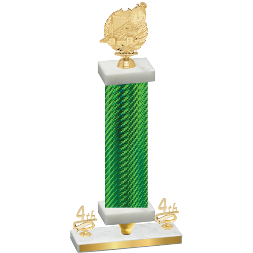 Premium Single Green Carbon Fiber Fourth Place Swimming Trophy