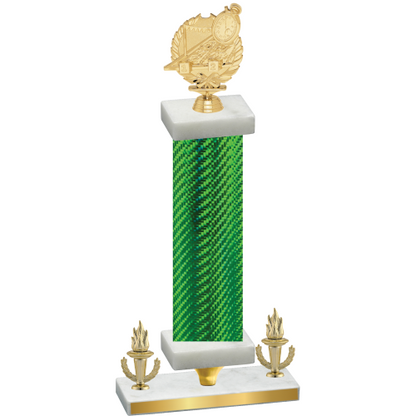 Premium Single Green Carbon Fiber Victory Swimming Trophy