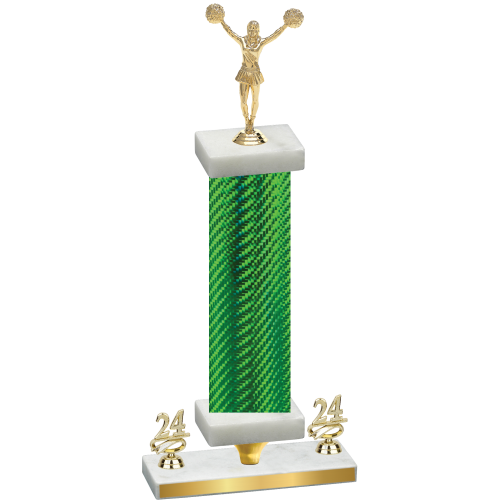 Premium Single Green Carbon Fiber Year Cheerleading Trophy