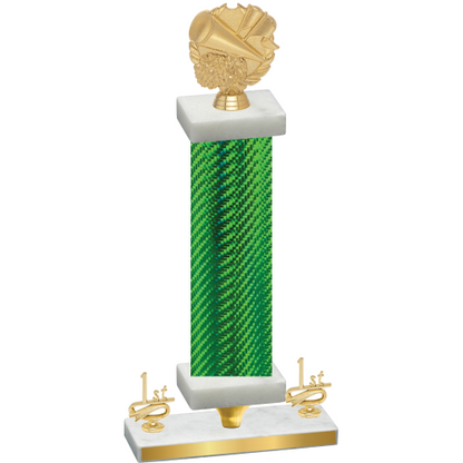 Premium Single Green Carbon Fiber First Place Cheerleading Trophy