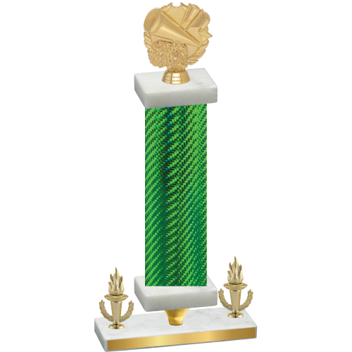 Premium Single Green Carbon Fiber Victory Cheerleading Trophy