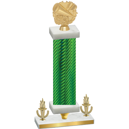 Premium Single Green Carbon Fiber Victory Cheerleading Trophy