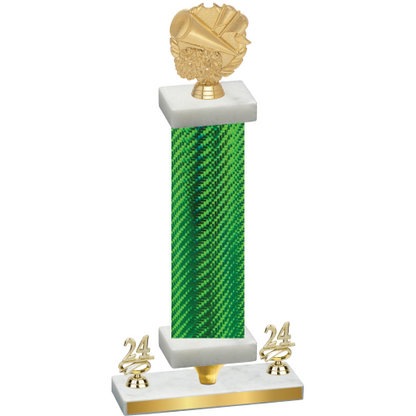 Premium Single Green Carbon Fiber Year Cheerleading Trophy