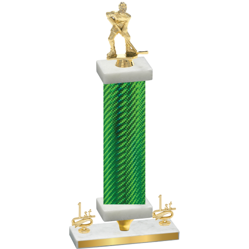 Premium Single Green Carbon Fiber First Place Hockey Trophy