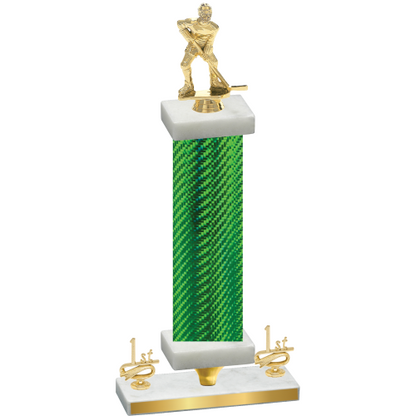 Premium Single Green Carbon Fiber First Place Hockey Trophy