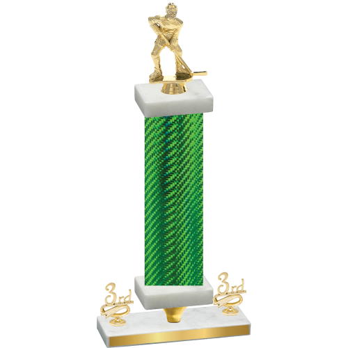Premium Single Green Carbon Fiber Third Place Hockey Trophy