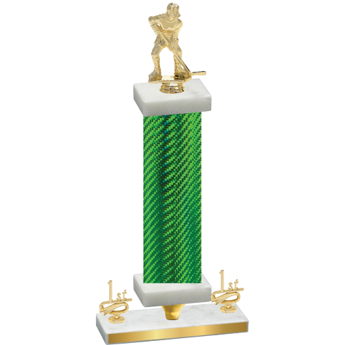 Premium Single Green Carbon Fiber First Place Hockey Trophy
