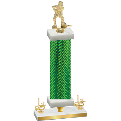 Premium Single Green Carbon Fiber First Place Hockey Trophy