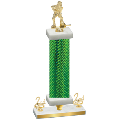 Premium Single Green Carbon Fiber Second Place Hockey Trophy