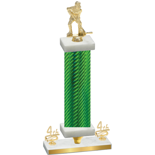 Premium Single Green Carbon Fiber Fourth Place Hockey Trophy