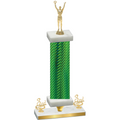 Premium Single Green Carbon Fiber Third Place Victory Trophy