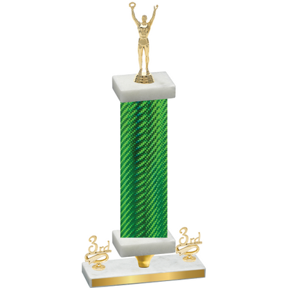 Premium Single Green Carbon Fiber Third Place Victory Trophy