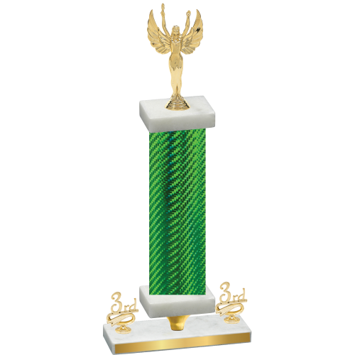 Premium Single Green Carbon Fiber Third Place Victory Trophy