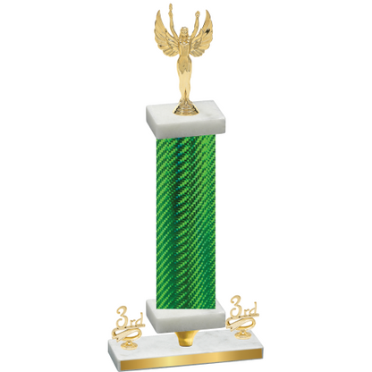 Premium Single Green Carbon Fiber Third Place Victory Trophy