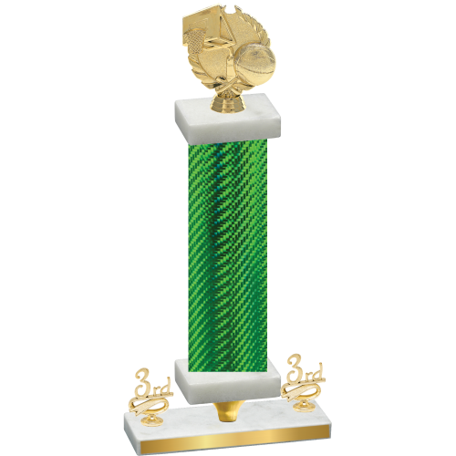 Premium Single Green Carbon Fiber Third Place Basketball Trophy