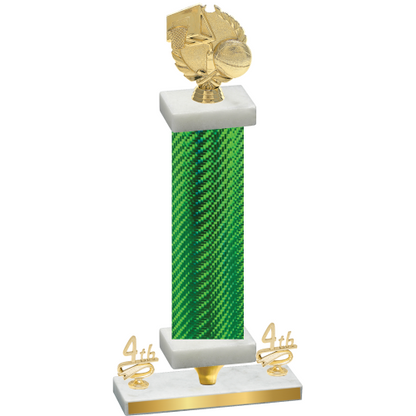 Premium Single Green Carbon Fiber Fourth Place Basketball Trophy