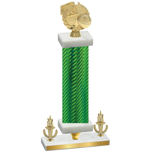 Premium Single Green Carbon Fiber Victory Basketball Trophy