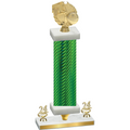 Premium Single Green Carbon Fiber Year Basketball Trophy