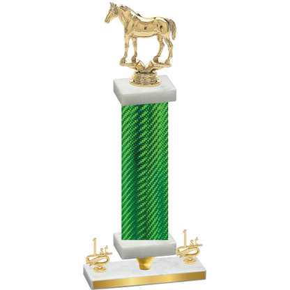 Premium Single Green Carbon Fiber First Place Horses Trophy