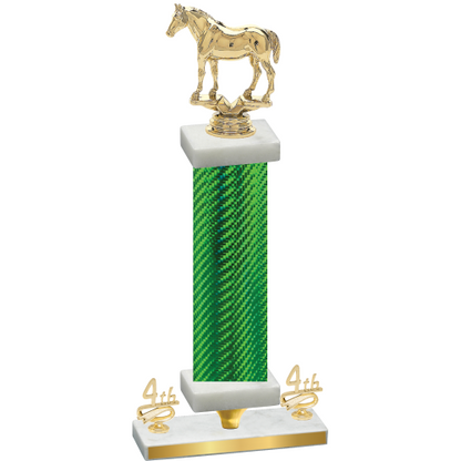 Premium Single Green Carbon Fiber Fourth Place Horses Trophy