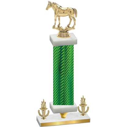 Premium Single Green Carbon Fiber Victory Horses Trophy