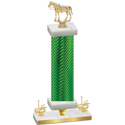 Premium Single Green Carbon Fiber First Place Horses Trophy
