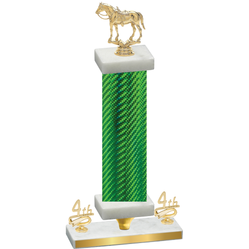 Premium Single Green Carbon Fiber Fourth Place Horses Trophy