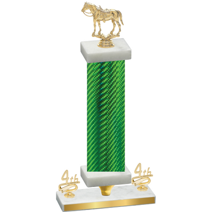 Premium Single Green Carbon Fiber Fourth Place Horses Trophy
