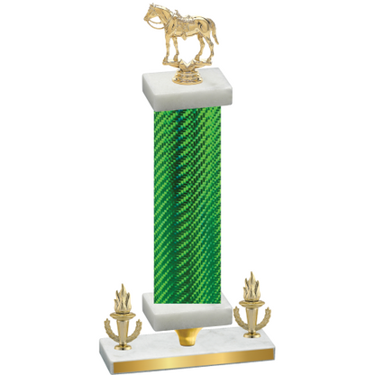 Premium Single Green Carbon Fiber Victory Horses Trophy