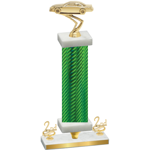 Premium Single Green Carbon Fiber Second Place Cars Trophy