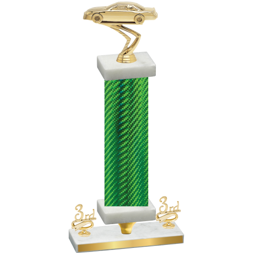 Premium Single Green Carbon Fiber Third Place Cars Trophy