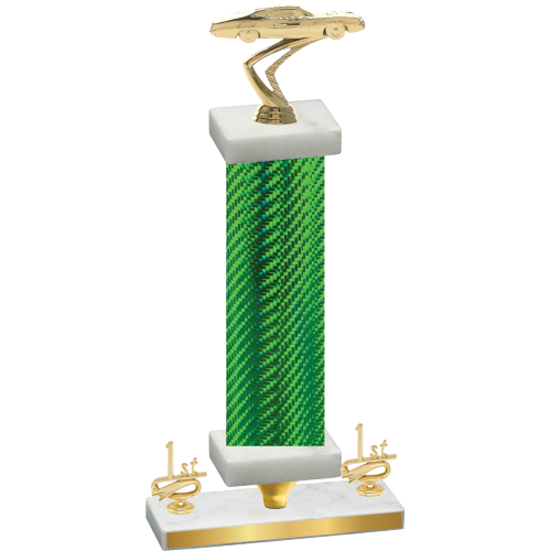 Premium Single Green Carbon Fiber First Place Cars Trophy