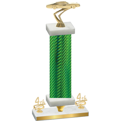 Premium Single Green Carbon Fiber Fourth Place Cars Trophy