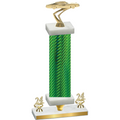 Premium Single Green Carbon Fiber Year Cars Trophy