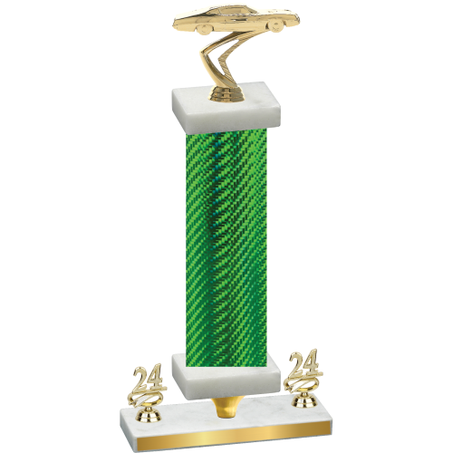 Premium Single Green Carbon Fiber Year Cars Trophy