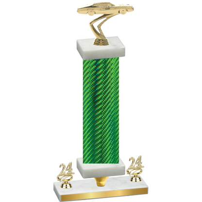 Premium Single Green Carbon Fiber Year Cars Trophy