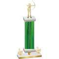 Premium Single Green Carbon Fiber Third Place Archery Trophy