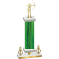 Premium Single Green Carbon Fiber Victory Archery Trophy