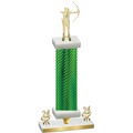 Premium Single Green Carbon Fiber Year Archery Trophy