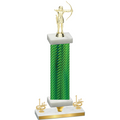 Premium Single Green Carbon Fiber First Place Archery Trophy